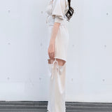 【予約商品5月中旬お届け】サイドリボンスウェットパンツ