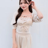 【予約商品5月中旬お届け】サイドリボンスウェットパンツ