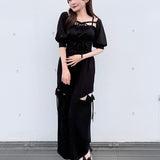 【予約商品5月中旬お届け】サイドリボンスウェットパンツ