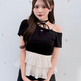 【予約商品 4月下旬発送】ドットワンショルペプラムトップス