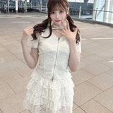 【SET UP対応♡】レースパーカートップス