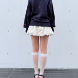 ラメ刺繍ハートニット