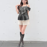 【予約商品5月中旬お届け】リボンペプラムブラウス