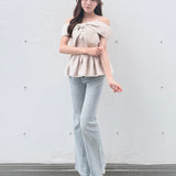 【予約商品5月中旬お届け】リボンペプラムブラウス