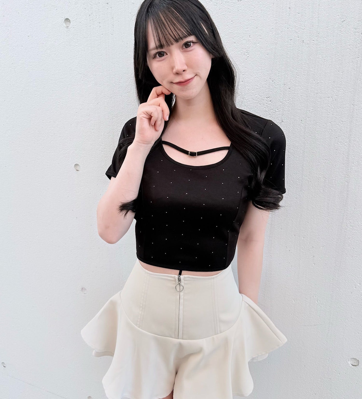 ストーンドットBACKリボントップス