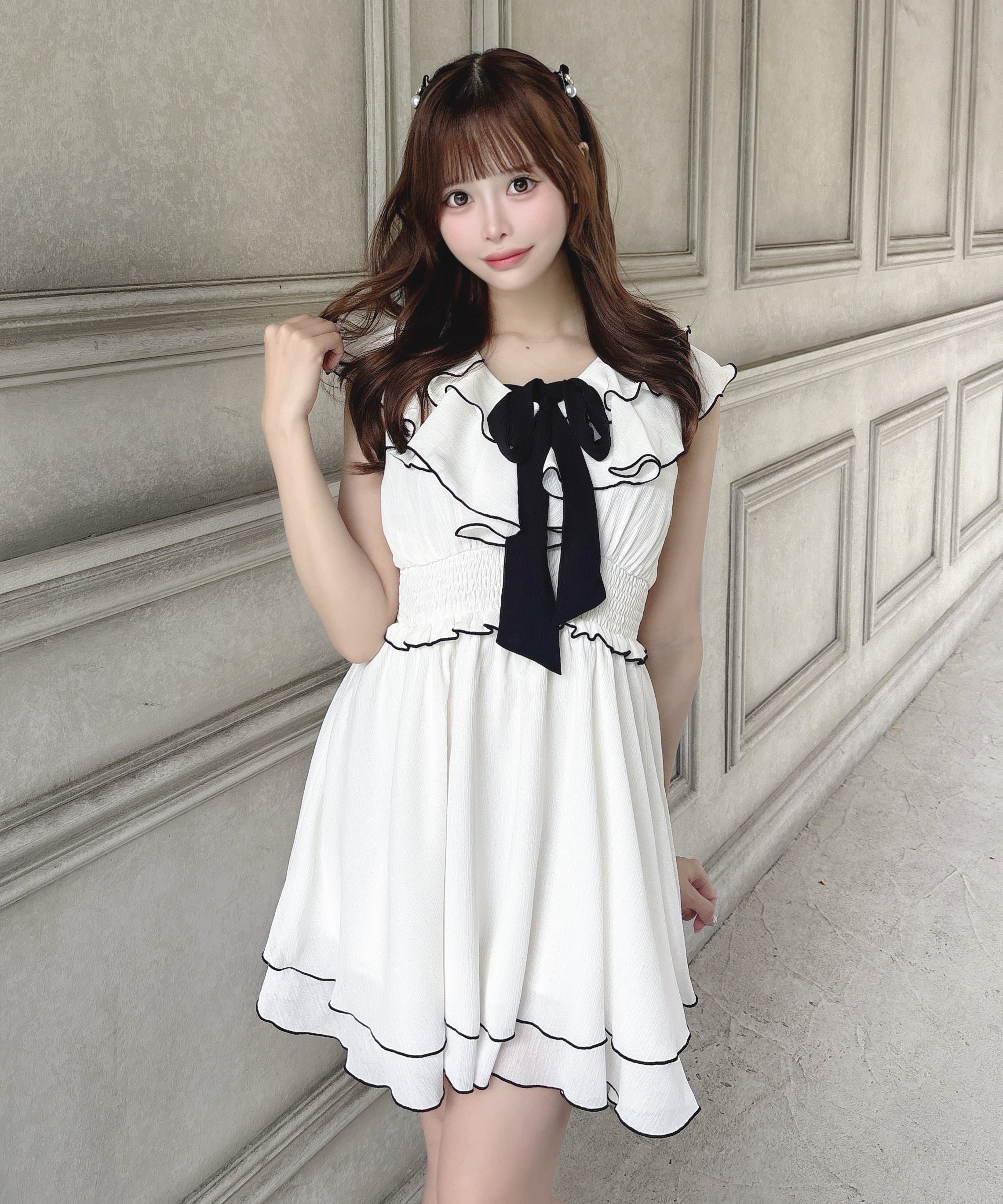 【6/12(金)発売スタート】ラッフルリボンミニワンピース