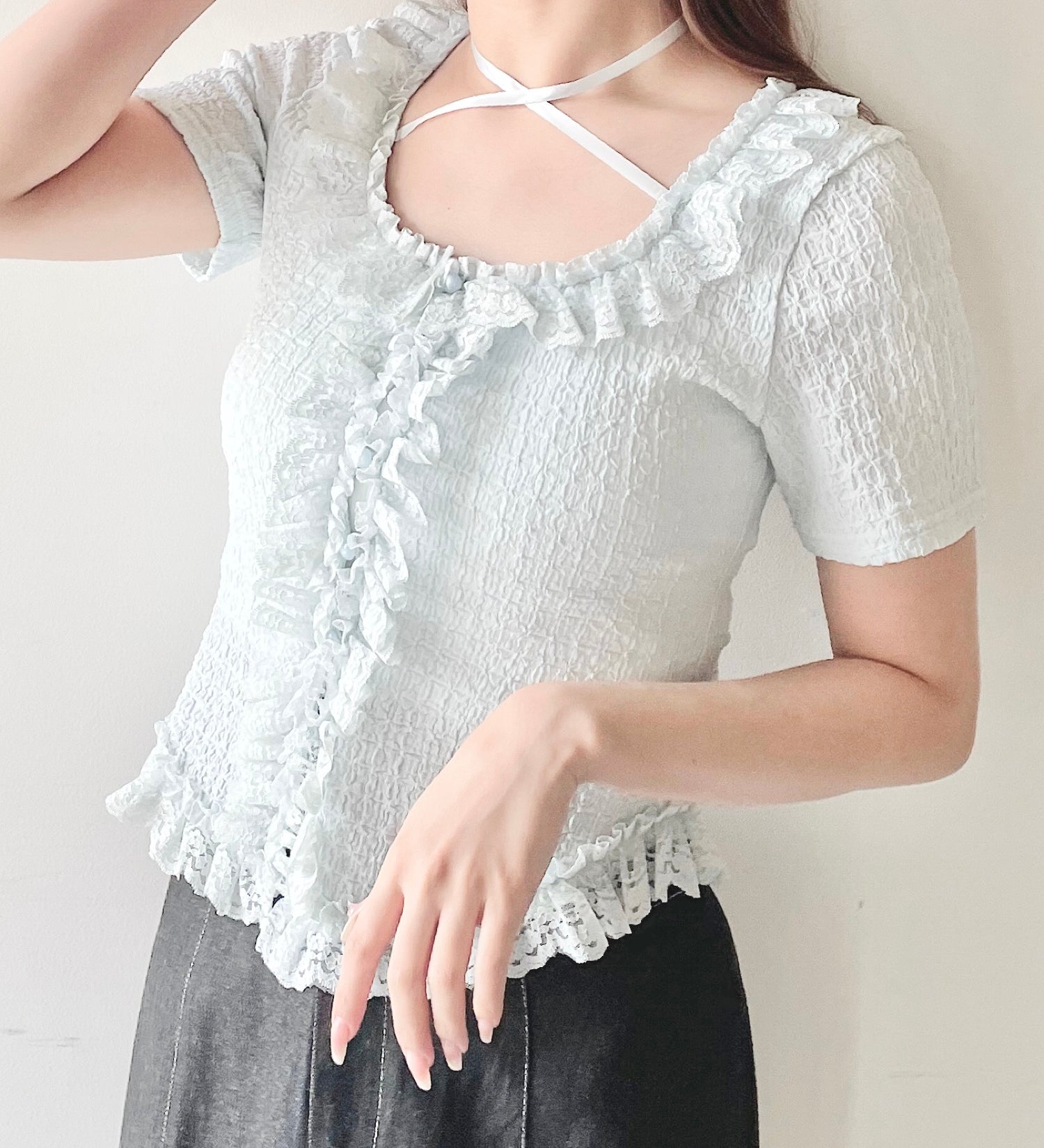 レースフリルトップス