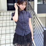 【6/25(木)発売スタート】フリルチェックシャツ