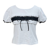 レースフリルTシャツ