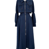 【公式オンライン先行販売！】ロングレイヤードフロントジップワンピース
