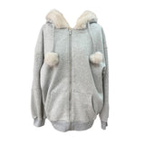 ファー付きビジューパーカー