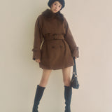 ファー衿コート